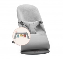 Шезлонг BabyBjorn Bouncer Bliss 3D Jerse (rama Light Grey) + Toy Soft Friends