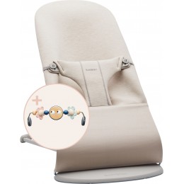 Шезлонг BabyBjorn Bouncer Bliss 3D Jerse (rama Light Grey) + Toy Googly Eyes Pastels