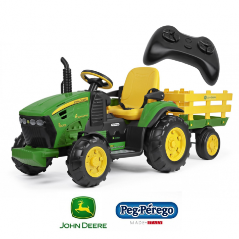 Трактор с прицепом Peg-Perego John Deere Ground Force Traktor с пультом дистанционного управления Трактор с прицепом Peg-Perego John Deere Ground Force Traktor с пультом дистанционного управления